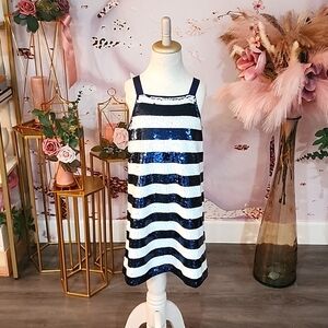 Crewcuts striped sequin dress size 7 NWT